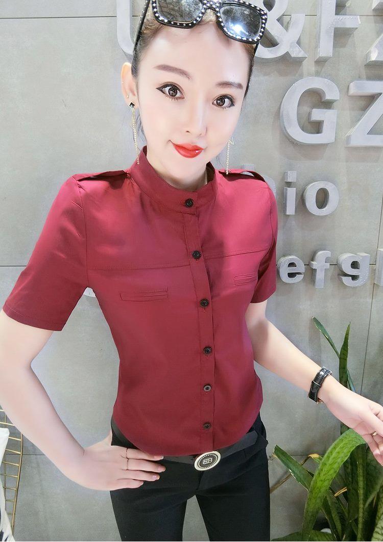 Product Introduction of Áo Sơ Mi Nữ, Thanh Lịch, ngắn Tay, Phong Cách Châu Âu, Bông Co Giãn, Mỏng Vừa Vặn, Mỏng Vừa Vặn, Phong Cách Hàn Quốc, Áo Sơ Mi Ol Nhỏ, Thời Trang, Thích Hợp Cho Mùa Xuân Và Mùa Hè, 2023 17