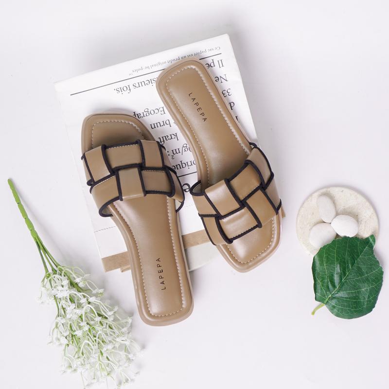 Lapepa NOVA Sendal Wanita Sandal Kasual Model Slop Flat Tatakan Empuk Motif Ketupat Size 36-40 7