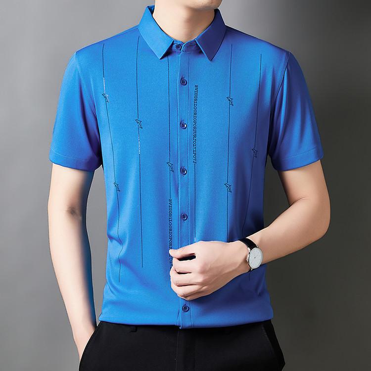 Product Introduction of Men's Casual Polo Shirt Short Sleeve Breathable Easy Versatile Striped Design 27