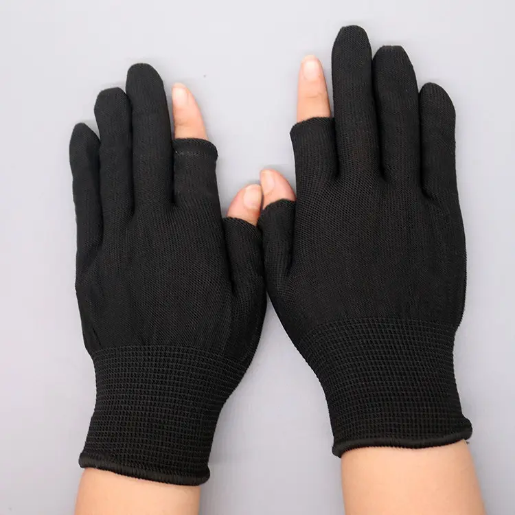 Nylon Tea Picking Dew Finger Plastic Half Finger Courier Packing Fishing Men And Women Touch Screen Dispensing Labor Cleaning Gloves