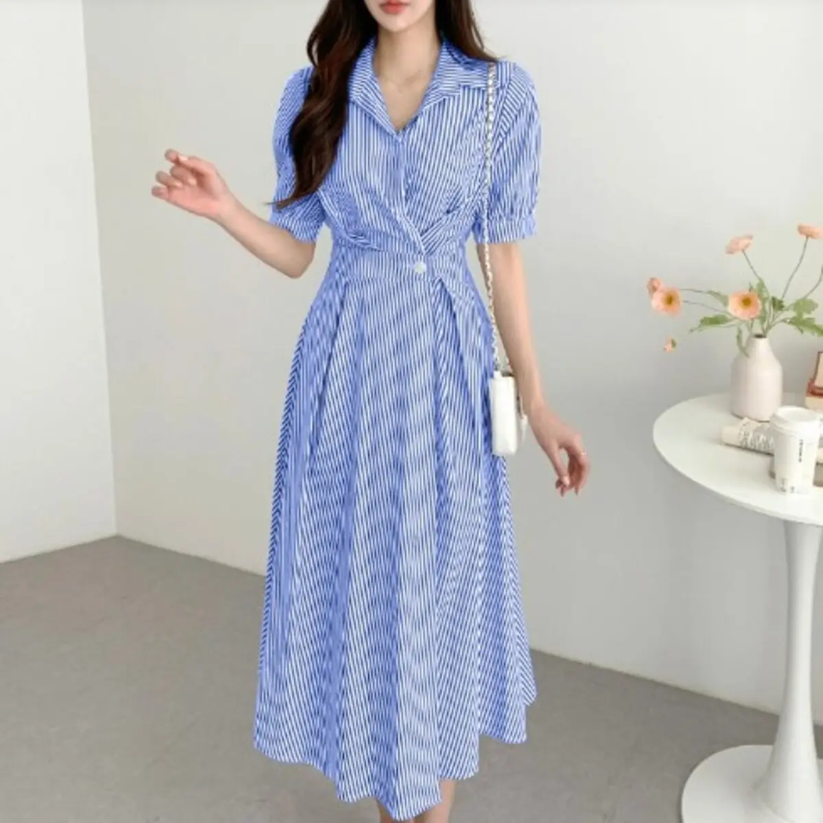 THABISHOP / GANI STRIPE DRES / HN / BAJU DRESS WANITA KOREA / BAJU WANITA / DRES KONDANGAN / DRESS REMAJA / DRESS KOREA / DREES / PAKAIAN WANITA