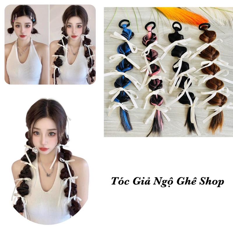 Bính tóc giả 2 bên lồng đèn kèm nơ xinh xắn, phụ nữ em bé dùng dc, 42cm