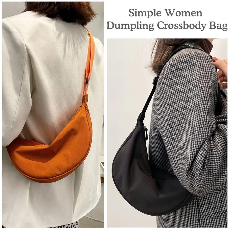 Túi Đeo Chéo, Chất Liệu Nylon, Hình Bánh Bao Cho Nữ, Nhẹ, Túi Kẹp Nách, Túi Đeo Vai, Cỡ Nhỏ L5O1 3