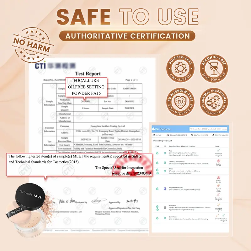 【 Voucher70K 】FOCALLURE Combo Trang Điểm Nền Phù Hợp Trang Điểm Hằng Ngày Cho Mọi Loại Da 1