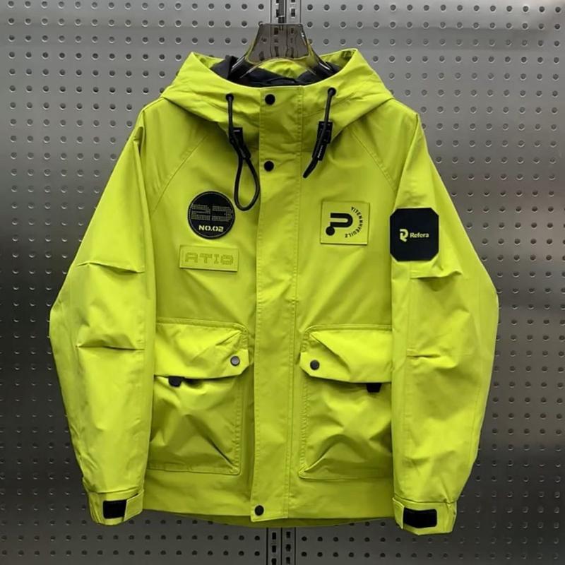 Product Introduction of 2024 Autumn Winter Hooded Casual Versatile New Trendy Brand Work Jacket Men's Patch Thin Jacket Windbreaker Sneaker 24