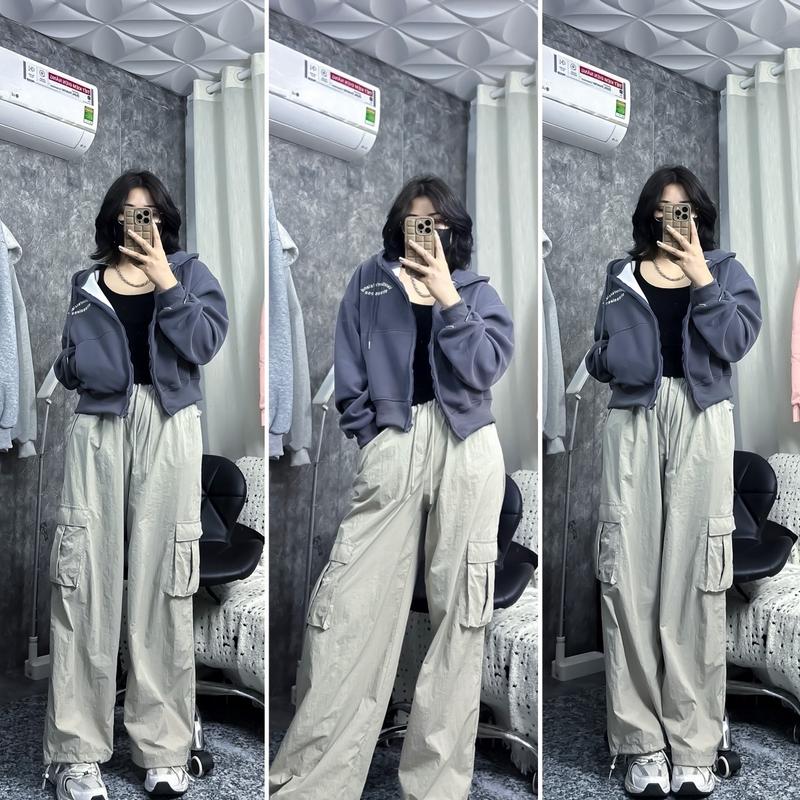 Áo khoác nỉ croptop hoodies phù hợp dành cho nữ  Menswear Nhung 5