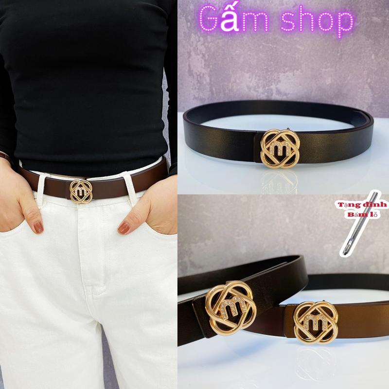 Thắt Lưng Nữ Bản To 3cm Mặt Chữ m Mạ Đá Sang Trọng ( mã mới) Titan