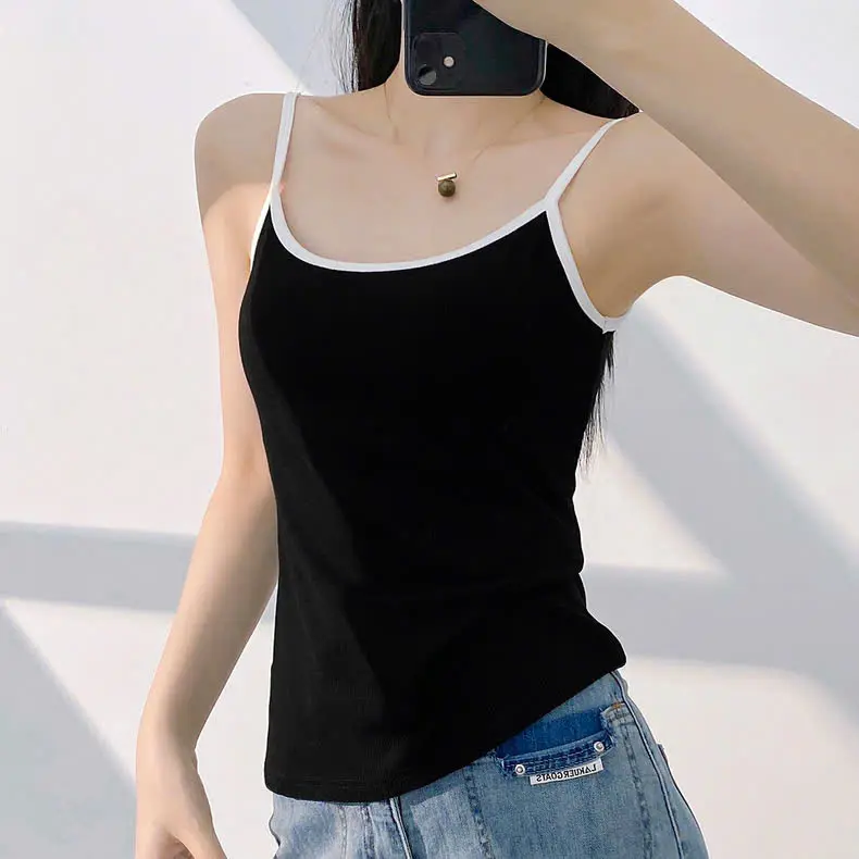 Áo 2 dây phối màu basic cho nữ từ 40-60kg,chất thun tăm mềm mịn mát, co giãn tốt-Topwomenwear 3