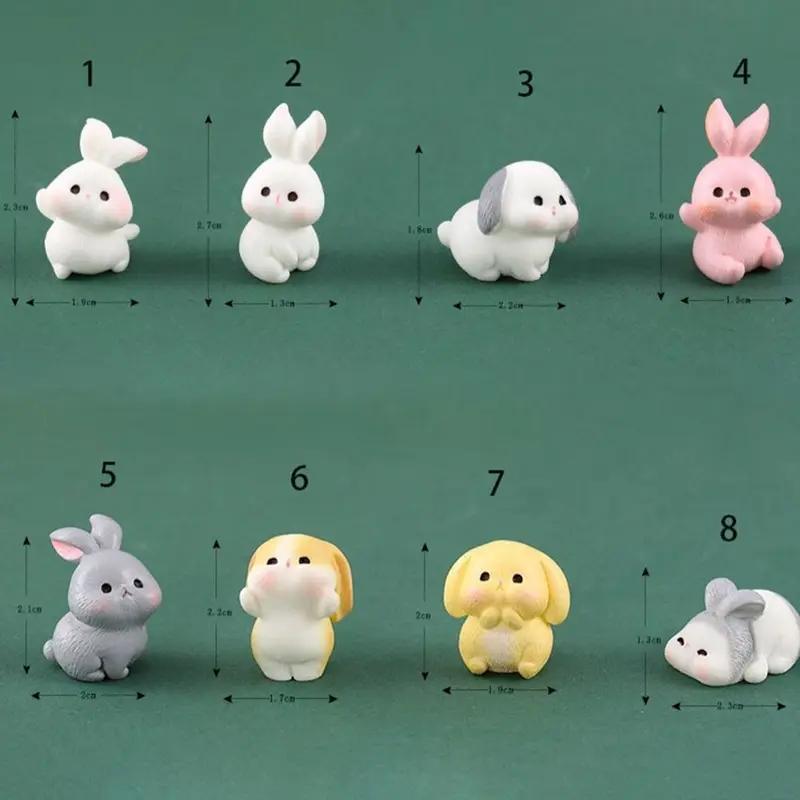 Đồ Trang Trí Thỏ, Tự Làm Sáng Tạo, Cảnh Quan Siêu Nhỏ Mini, Mô Hình Thỏ Resin, Thỏ Hoạt Hình Dễ Thương, Thu Nhỏ, Thích Hợp Cho Vườn Decor Decor Phòng 2