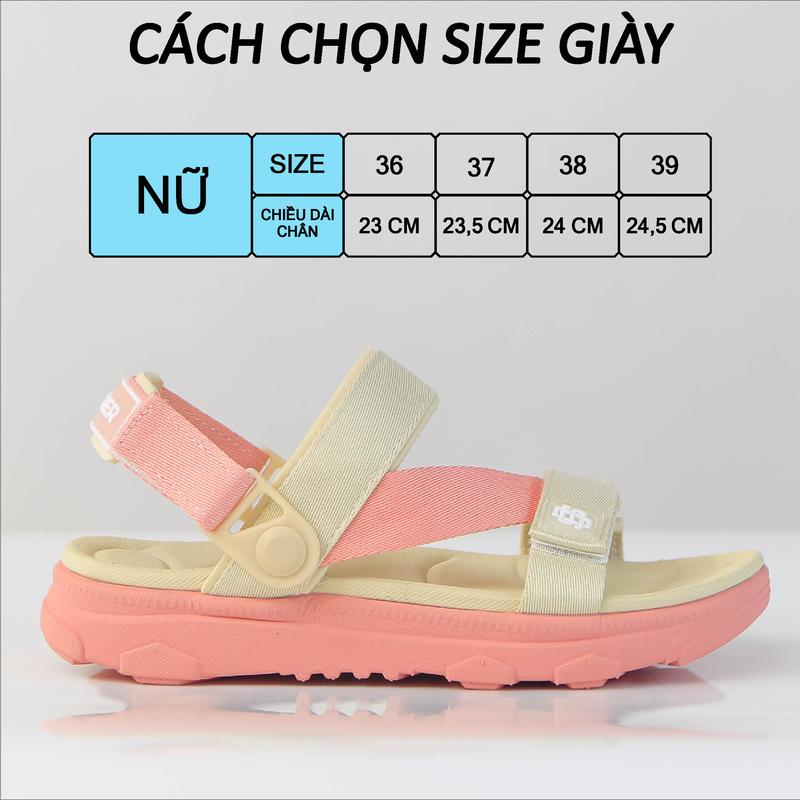 Product Introduction of Dép Sandal Nữ SYNDER SD2 - Dép đẹp  nhẹ,thoáng mát [Be Hồng, Size 36-39, Tặng chai vệ sinh] 0
