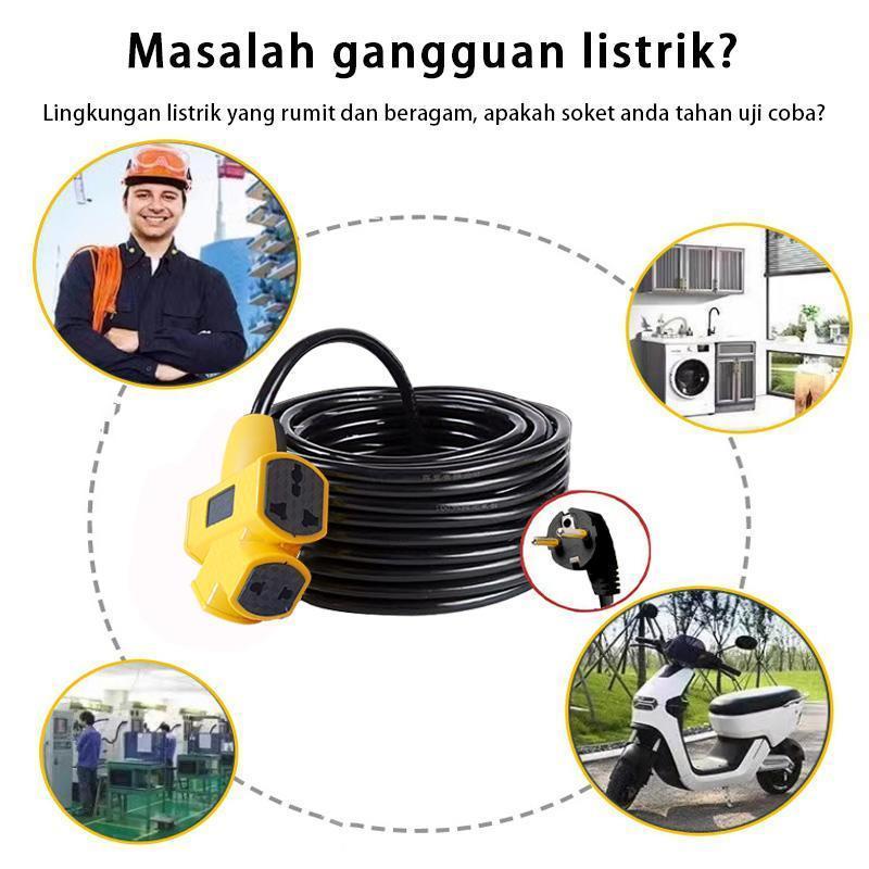 3600W Extension Cord Extra-long Plug-in Strip 10M/20M/30M Electric Vehicle Charging Extension Wire Universal Outlet 6 Gang Power Extension Cord Socket stop  kontak