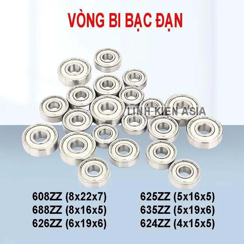 Vòng bi bạc đạn mini nhiều kích thước đường kính trong 3,4,5,6,8mm