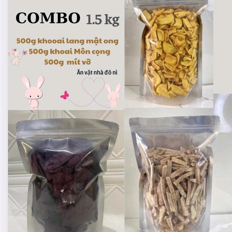 ComBo 08 : 1,5 kg 500g mít vỡ + 500 g khoai môn + 500 g khoai lang Tím Sấy mật Ong .