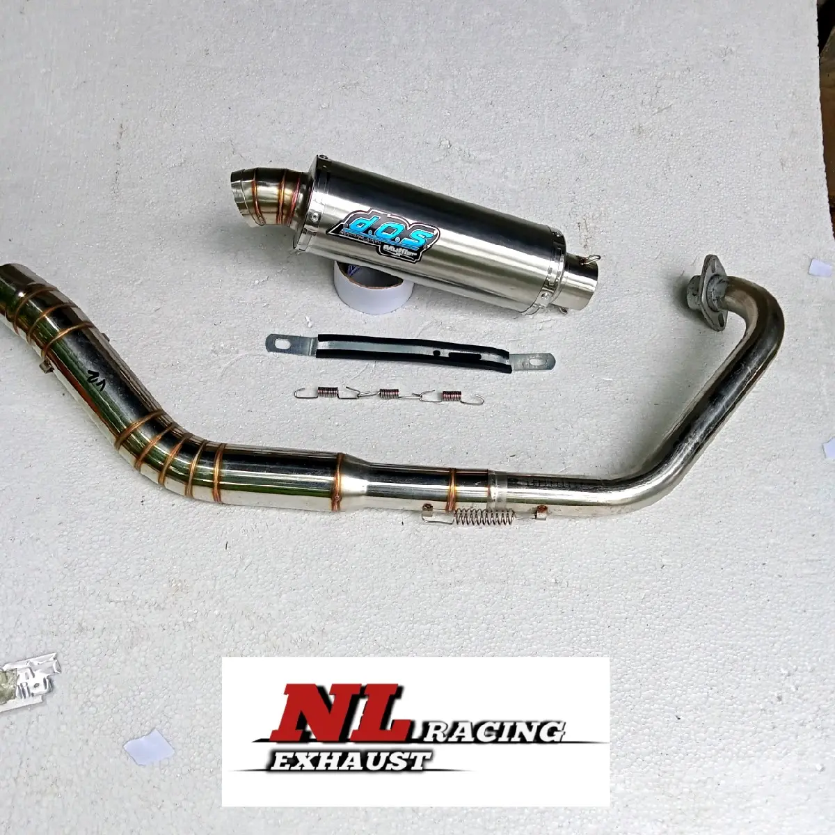 Knalpot DOS Pnp Jupiter MX, MX King, Vixion, Bison, Xabre, R15, Cb, CBR, GSX, Verza, Megapro, Tiger, satria, Sonic, dll