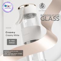 Gambar Botol Minum Kaca U-703 Handle Silicone 430 ML Leak Proof - Purple dari Ollahomeliving Kota Bogor 3 Tokopedia