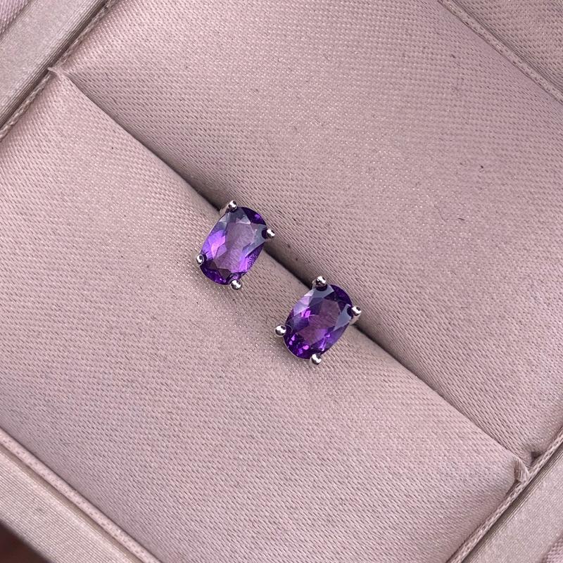 Product Introduction of Amethyst Garnet Citrine Blue Topaz Peridot Earrings S925 Silver Inlaid Classic Women's Earrings 5