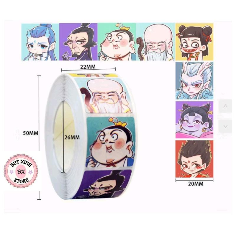 Cuộn 500 sticker khen thưởng họa tiết Natra cute 