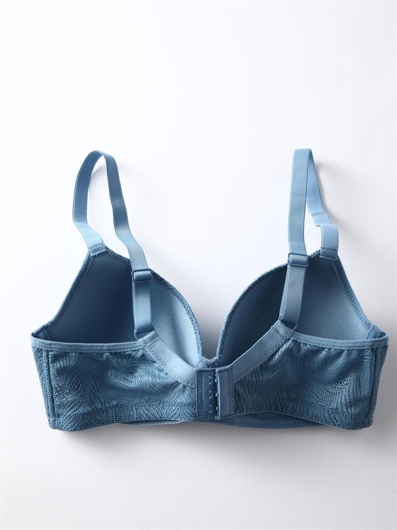 Product Introduction of Women's Leaf Pattern Underwire Bra, Breathable Comfortable Push Up Bra, Soft Lingerie for All Seasons 9