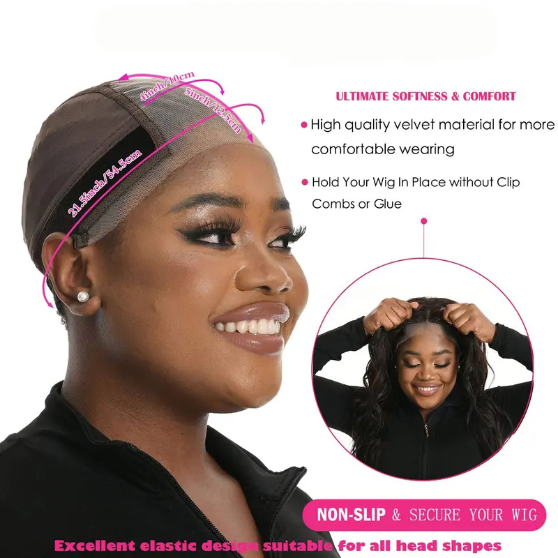 Lace Grip Wig Cap for Women, Non Slip Wig Gripper for Keeping Wigs in Place, Adjustable Wig Cap with Grip Headband, Heatless Styling Tools for Synthetic Hair Extensions, Hair Wigs, Hair Products, Toupee, Pre Bonded Extensions, Clip Hair Extensions 2