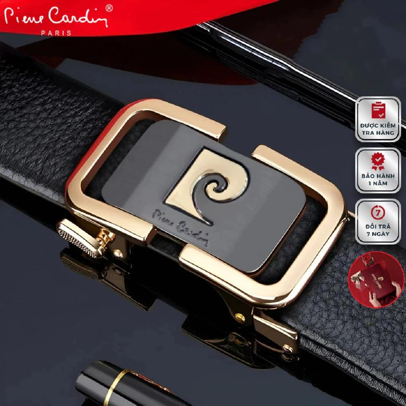 Thắt Lưng Dây Nịt Nam Da Bò Thật 1oo% Cao Cấp Hàng Hiệu Pierre Cardin PD126 Hộp Gỗ Làm Quà Tặng Biếu, Sinh Nhật Nam giới Voi Nữ