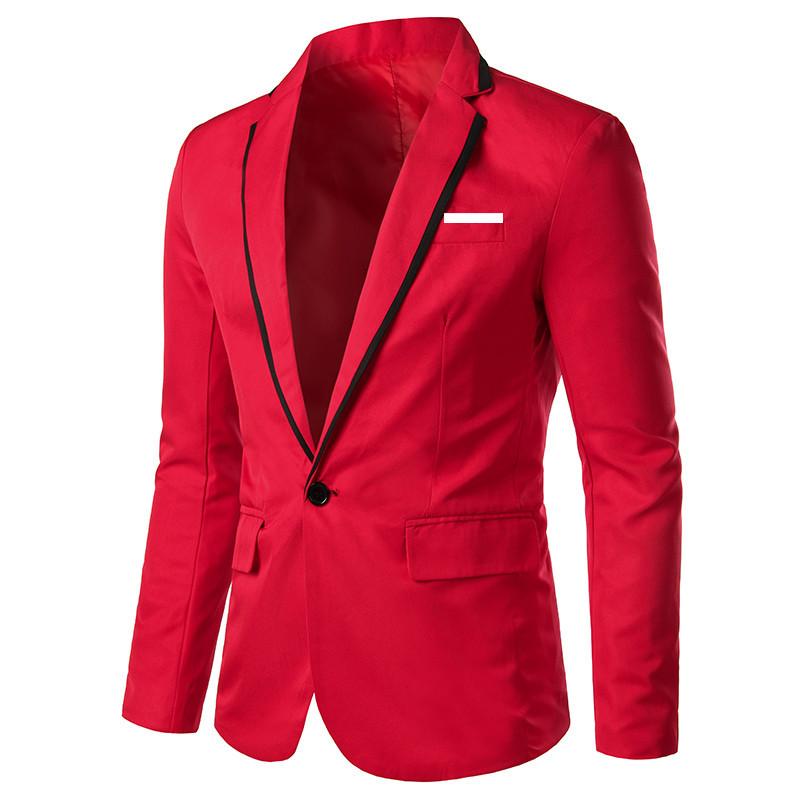Foreign Trade Men's Small Suit European and American Size Contrast Color Fit Non-Ironing Casual Men's Clothing Suit Jacket Batch 3