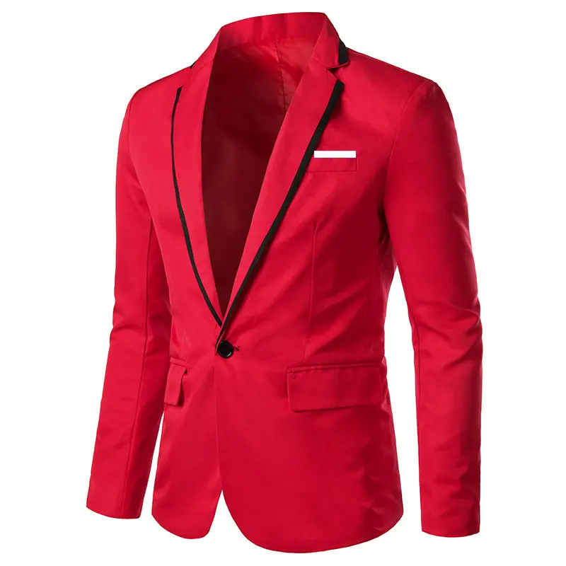 Foreign Trade Men's Small Suit European and American Size Contrast Color Fit Non-Ironing Casual Men's Clothing Suit Jacket Batch 3