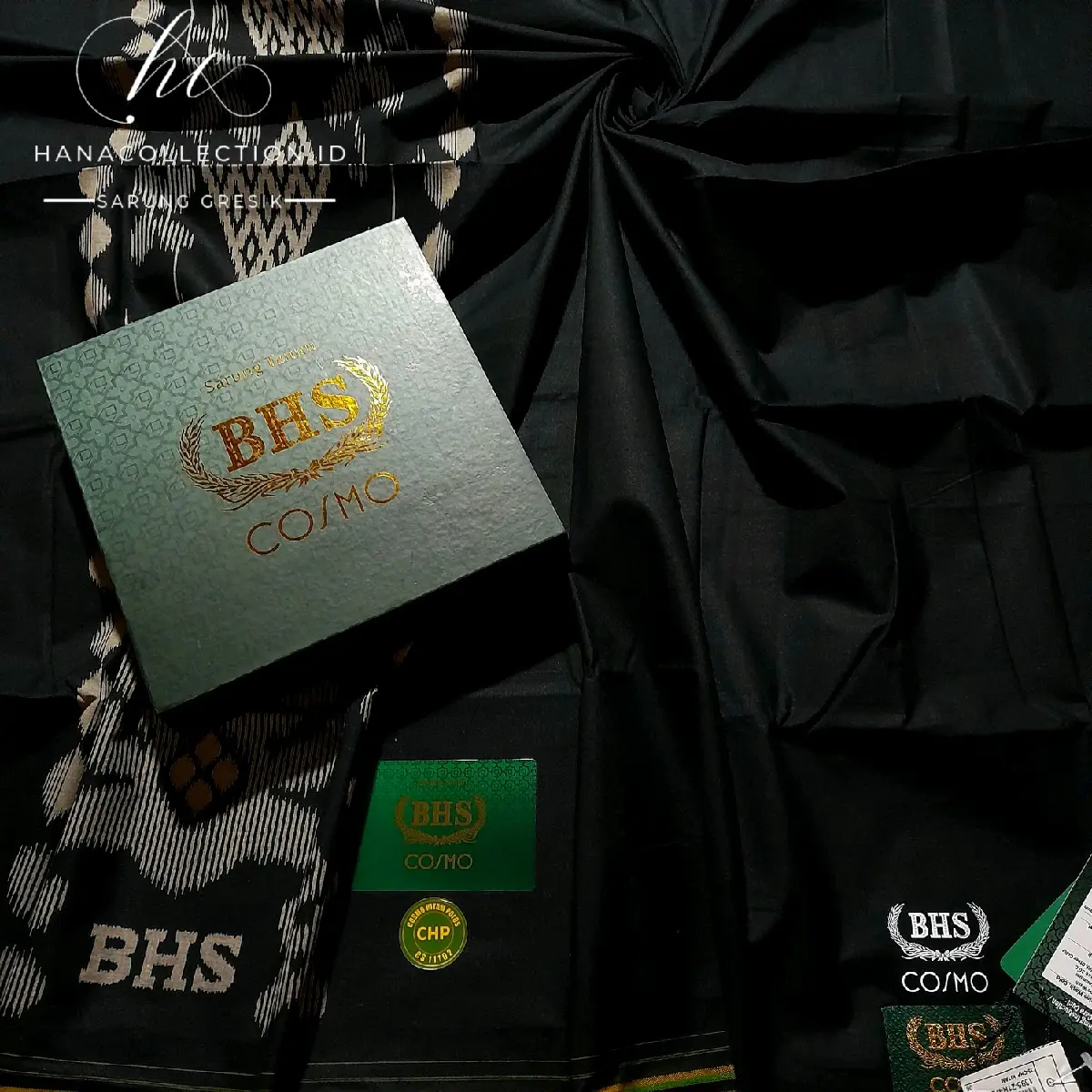 SARUNG BHS COSMO GOLD K26 CHP PPH HITAM POLOS
