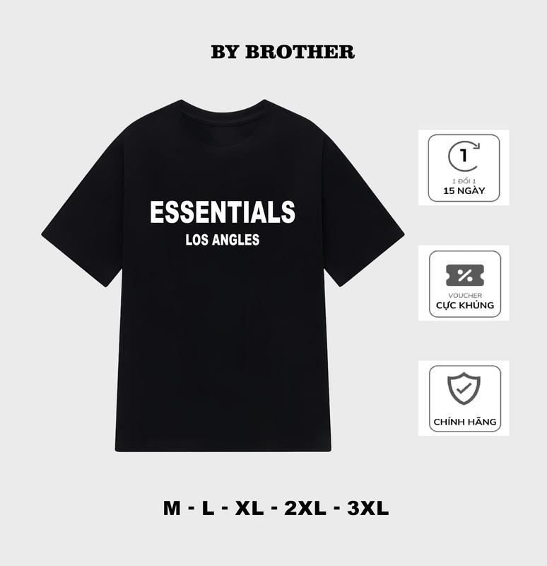 By Brother ÁO THUN Trơn Form Rộng Tay Lỡ Essen Phong Cách Hàn Quốc Nam Nữ Cổ Tròn