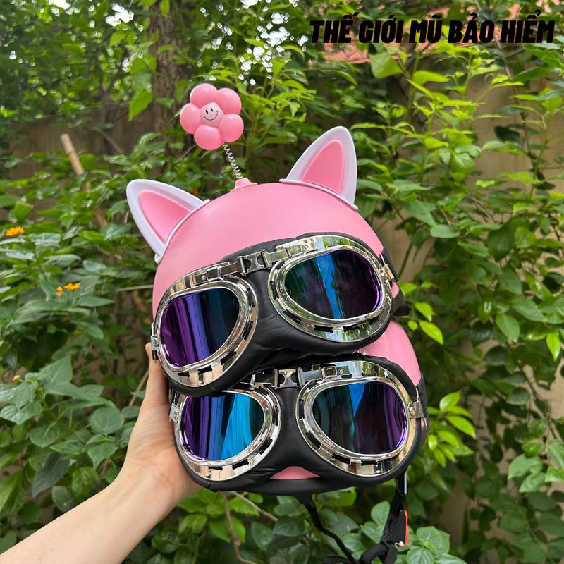 Tai Mèo 2 Màu Gắn Mũ Bảo Hiểm Siêu Độc Cute- Phiên Bản Nâng Cấp Có Đế Gắn Dễ Dàng ,Dính Chặt Hơn Trang Trí Nón Bảo Hiểm 5