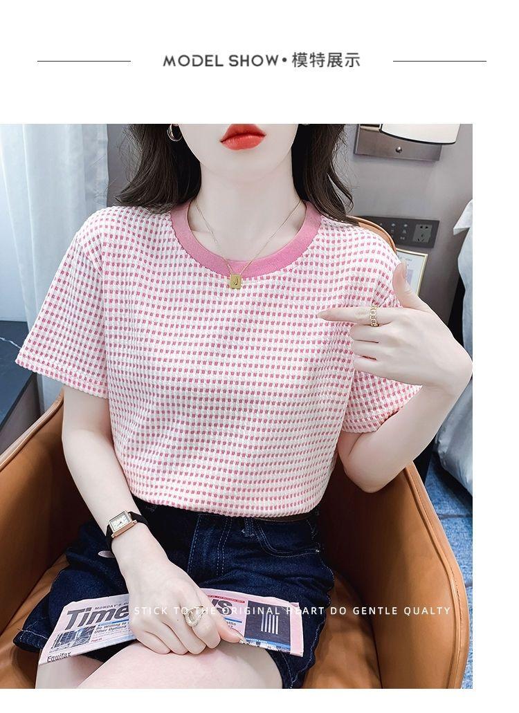 Product Introduction of Áo Phông Ngắn Tay Vai Nhỏ Chất Lượng Cao, Thiết Kế Đẹp, Dành Cho Nữ, Bộ Sưu Tập Mùa Hè Năm 2025 Mới, Dễ Phối Đồ, Trông Trẻ Trung, Phong Cách Phương Tây, Áo Màu Tương Phản, Áo Phông Instop Áo Phông Nữ Thời Trang Đường Phố  Ss22, Dành Cho Nữ Women Cổ Tròn 9