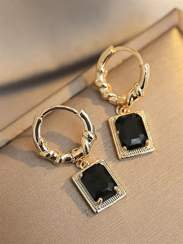 1 Pair Fashion Geometric Drop Earrings, Elegant Hoop Dangle Earrings Jewelry 2