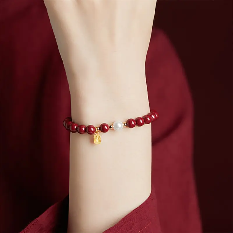 Vòng Tay Đỏ Chống Cintabar, Vòng Tay Đính Cườm May Mắn, Hàng Mới Về 0