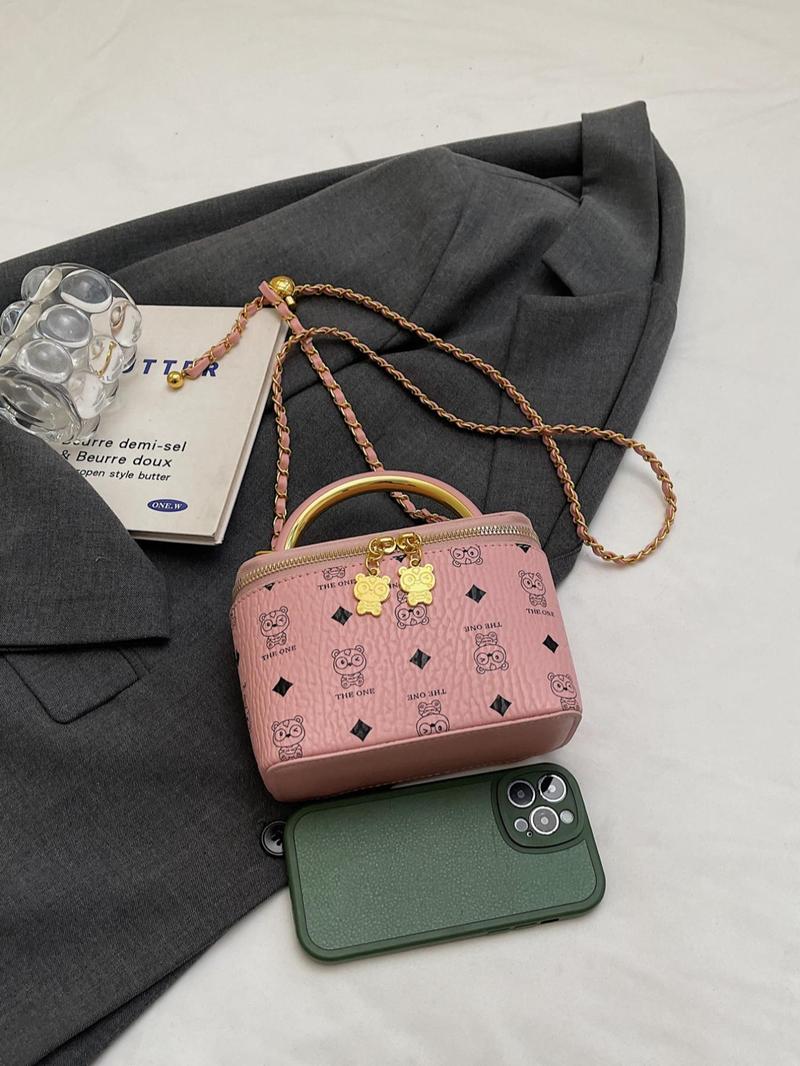 Product Introduction of Fashion Letter & Animal Pattern Crossbody Bag, Casual PU Leather Zipper Shoulder Bag for Women, Trendy All-match Commuter Bag for Daily Used 5