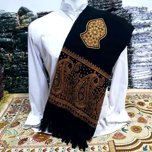 SORBAN TERBARU MOTIF TEROMPAH BAHAN RAYON LEBIH HALUS LEMBUT ADEM DAN NYAMAN DIPAKAI SORBAN KASHMIRI Hitam Cokelat Navy Polos