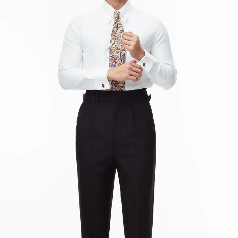 Áo Sơ Mi Nam Trắng Dài Tay Nam Cao Cấp Harold Collar Pin Cufflinks Công Sở Thanh Lịch, Slimfit Tôn Dáng 4