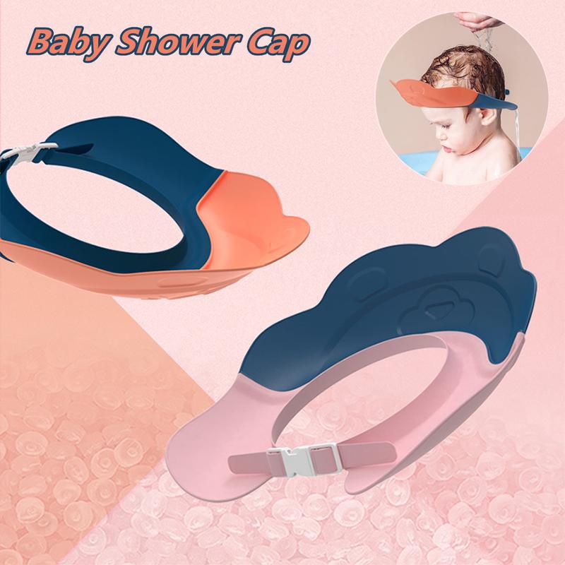 Mũ Che Đầu Có Thể Điều Chỉnh Thiết Kế Dễ Thương, Thích Hợp Cho Tiệc Mừng Sắp Sinh Em Bé, Mũ Tắm Cho Em Bé, Tấm Chắn Gội Đầu, Làm Bằng Silicon, Tấm Che Mặt Tắm 0