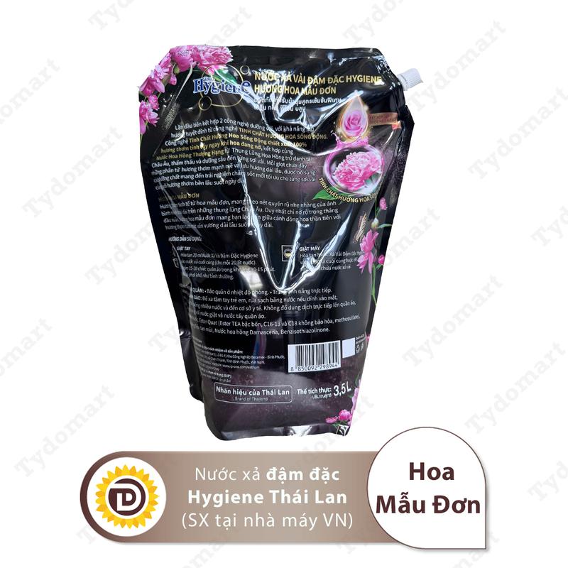(Túi 3.5L) Nước Xả Vải Đậm Đặc Hygiene Thái Lan Hương Hoa Làm Mềm Vải 3