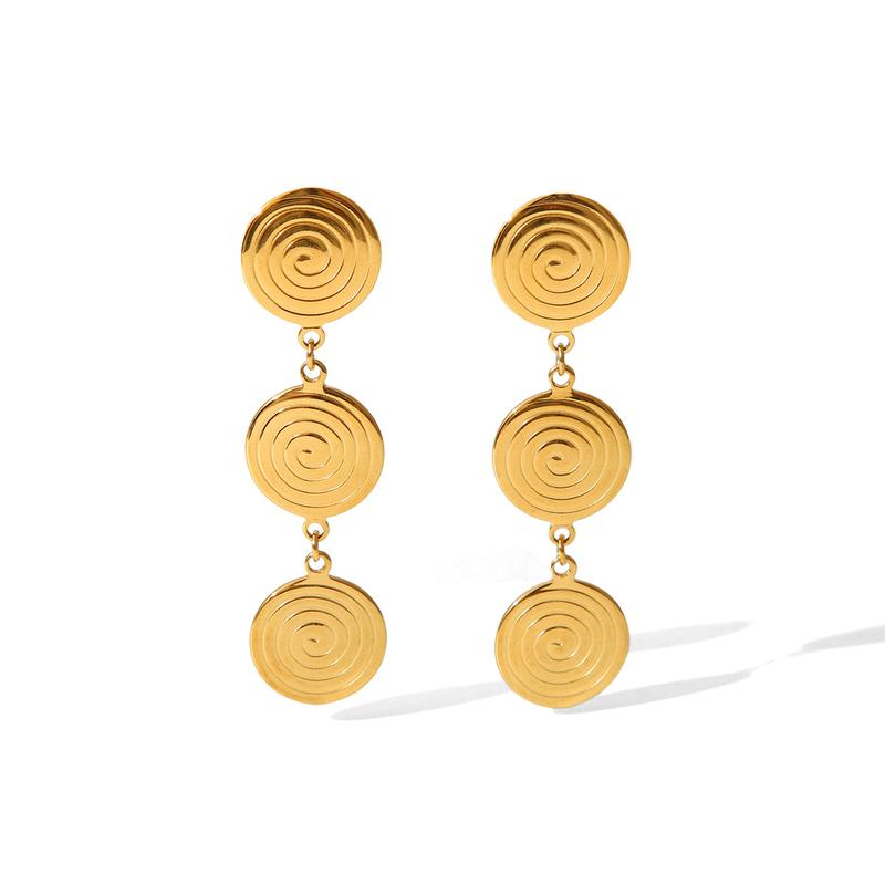 Product Introduction of Threaded Ring Stainless Steel Necklace Women's Non-Fading Titanium Steel Bracelet 18K Gold Fashion Earrings Jewelry jewellery  set 11