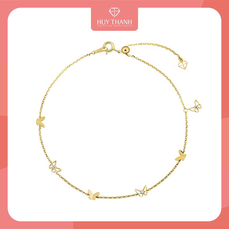 HuyThanhJewelry LCLF105 Lắc chân vàng 14k