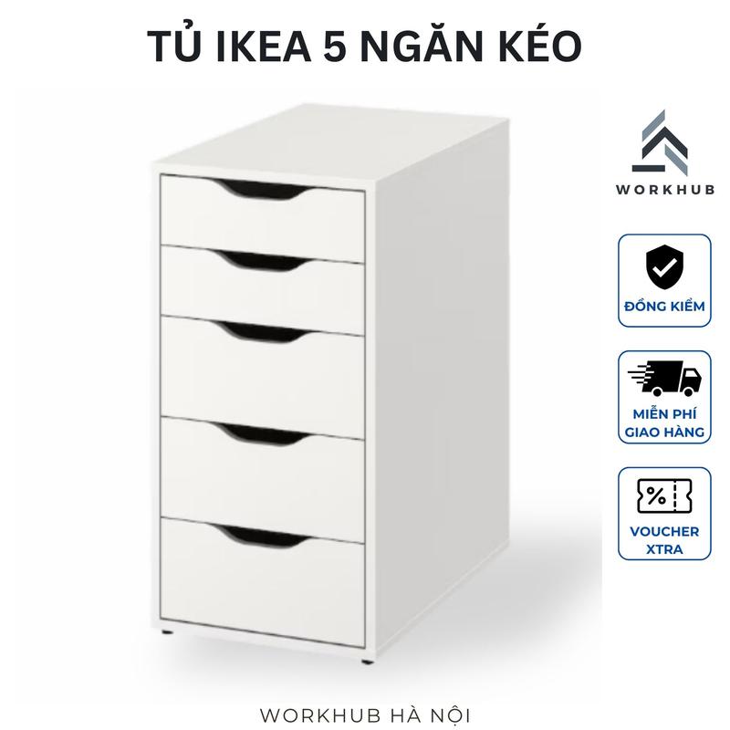Tủ IKEA 5 Ngăn Kéo Đa Năng Gỗ MDF Phủ Melamine - Tủ Tài Liệu Văn Phòng Phong Cách Hiện Đại