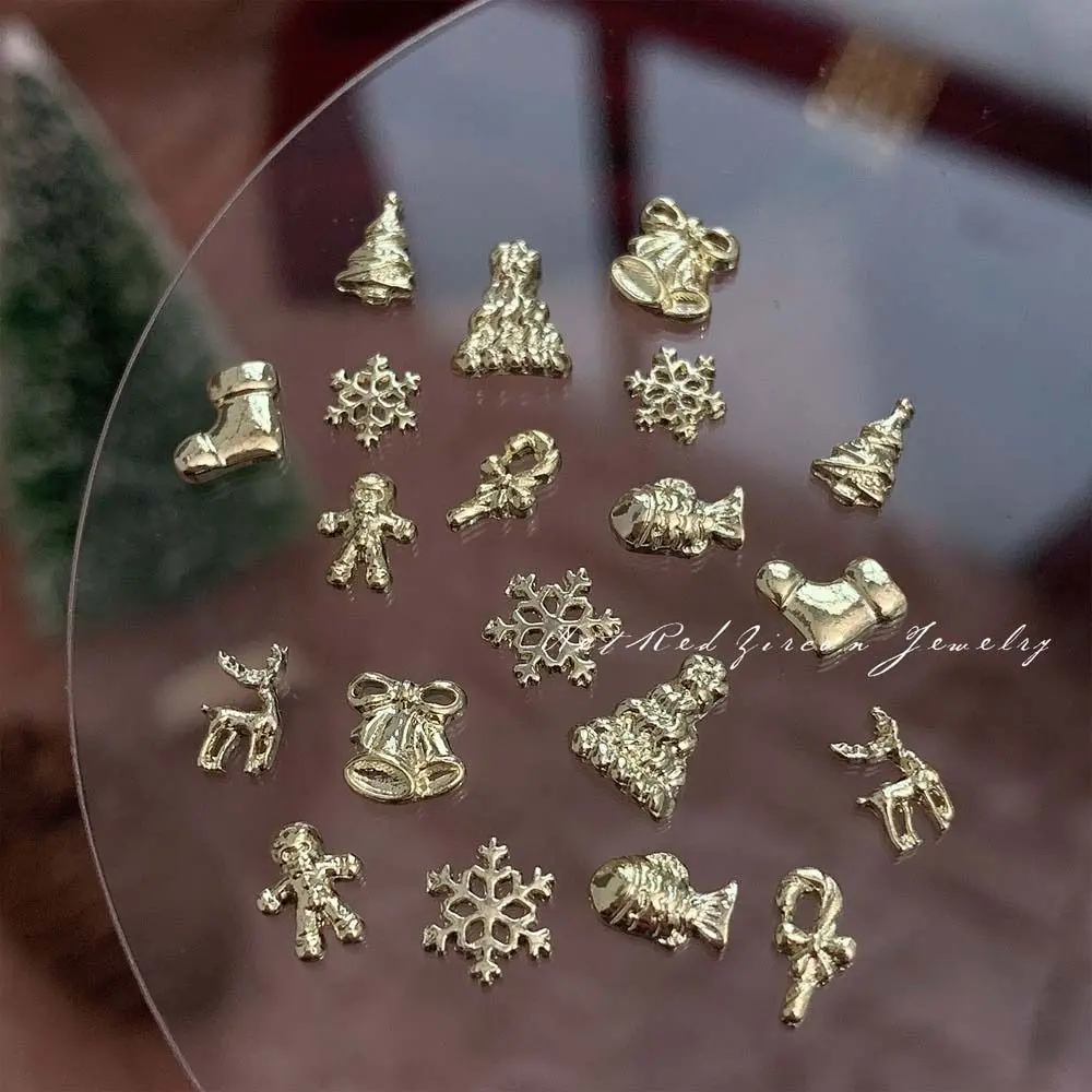 10Pcs/set Japanese Style Xmas Nail Charms Christmas Nail Decorations Nail Supplies Manicure Ornaments Christmas Nail Color Elk Deer Christmas Nail Accessories Nail Salon