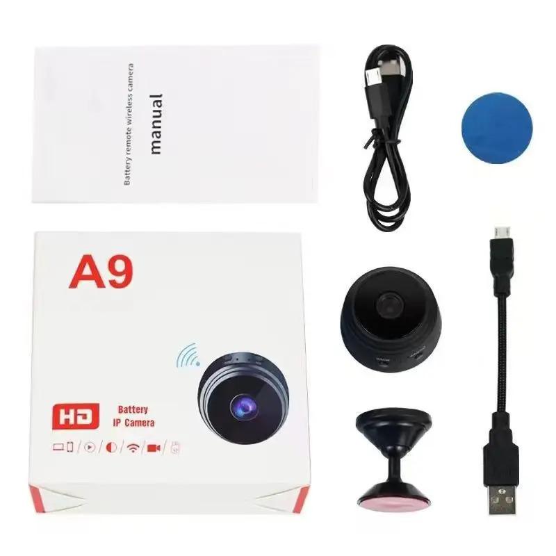 Product Introduction of Camera IP không dây A9, WiFi, 1080P, sử dụng Trong Nhà và ngoài trời, Kích thước nhỏ, Camera di động ban đêm giám sát, Thích hợp cho trẻ sơ sinh và thú cưng, với điều khiển an ninh 11