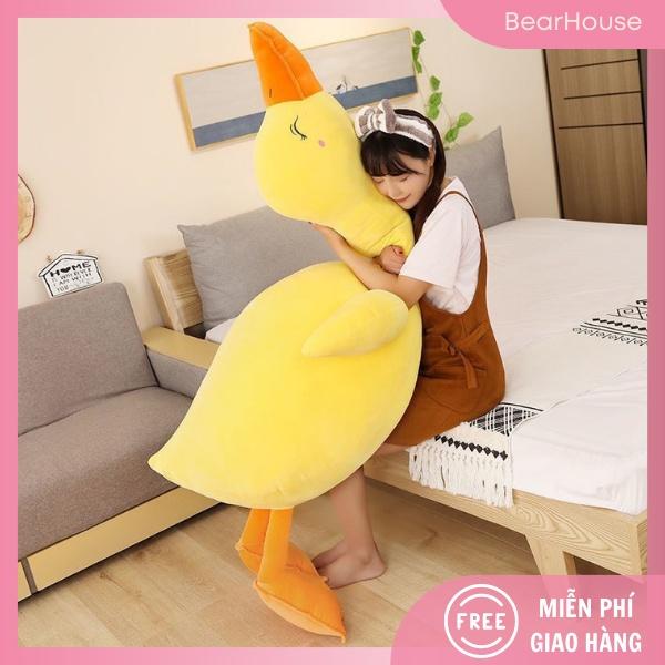 Gấu bông vịt trầm cảm siêu to khủng lồ mềm mịn hot trend bông gòn silic 100% trắng sạch Thú Bông Toy