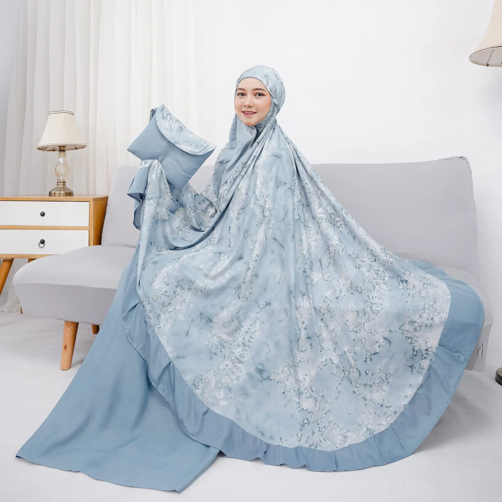 Mukena dewasa bahan katun rayon adem Jumbo All Size // mukena terbaru dan kekinian 2024 Atasan Bawahan Brown Fit