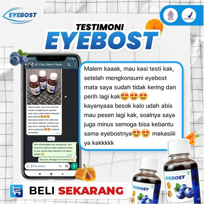 Eyebost – Madu Herbal Vitamin Mata Paket 3 Botol 130ml 4