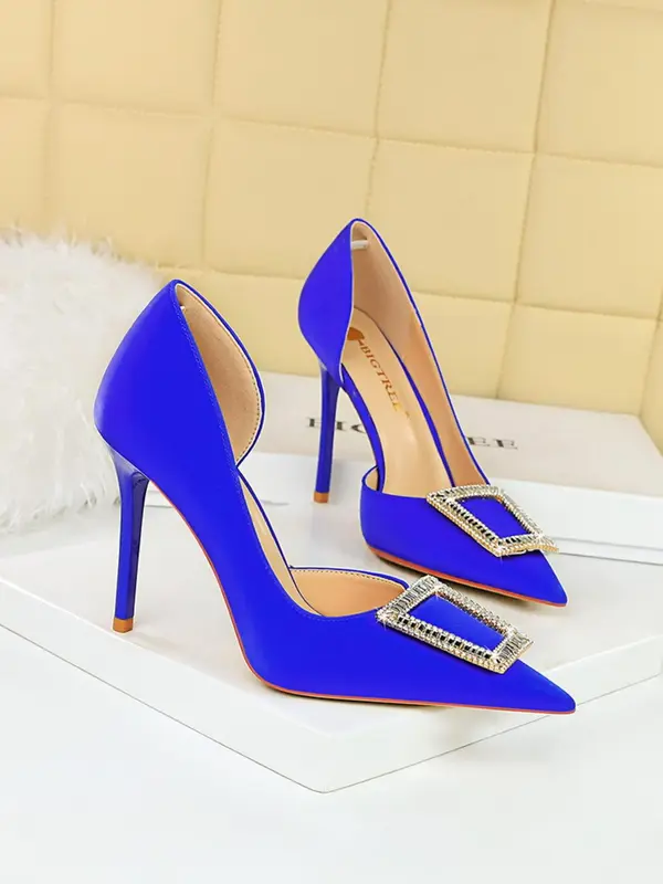 Women's Elegant Rhinestone Decorated High Heel Shoes, 2024 New Style Fashionable Pointed Toe Pumps for Party, Daily Clothing Decor for Women & Girls 7