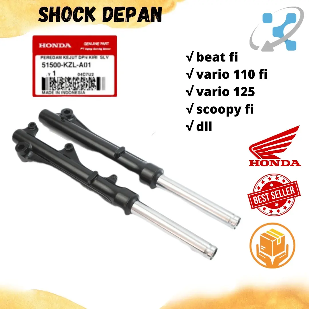 SHOCK DEPAN TABUNG+AS SHOCK SET KOMPLIT HONDA - beat fi / scoopy fi / vario fi / spacy fi (KZL)
