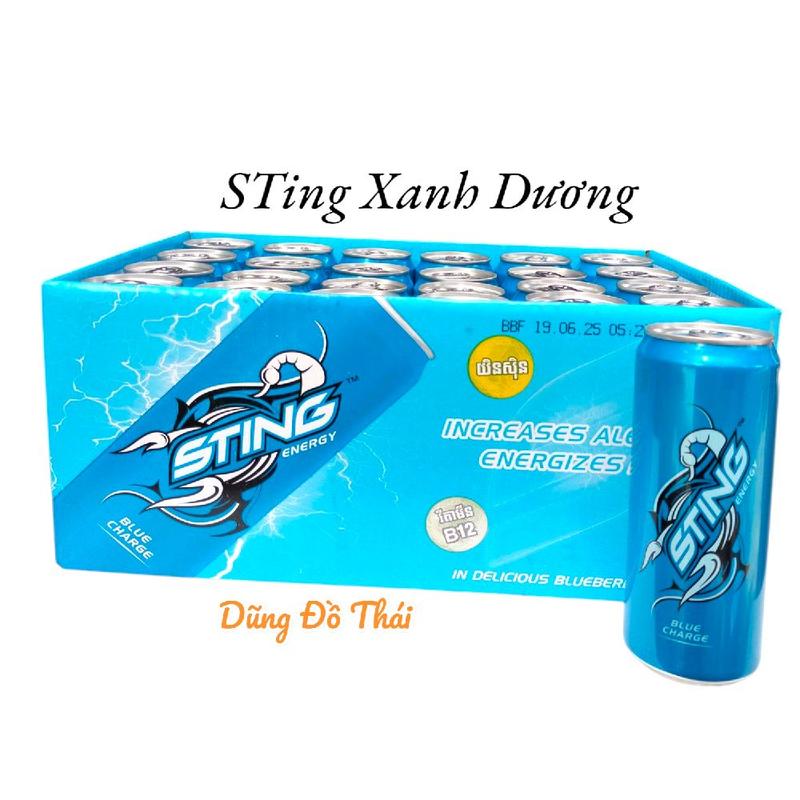 Thùng 24 Lon Nước Tăng Lực STing Xanh Dương 330ml