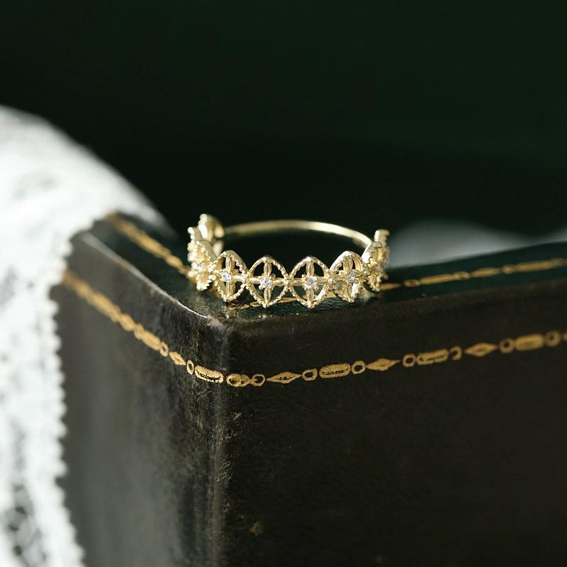 Product Introduction of Cincin kerawang renda Prancis, kepribadian modis yang penuh dengan temperamen berlian yang cocok dengan desain cincin yang dapat disesuaikan 4