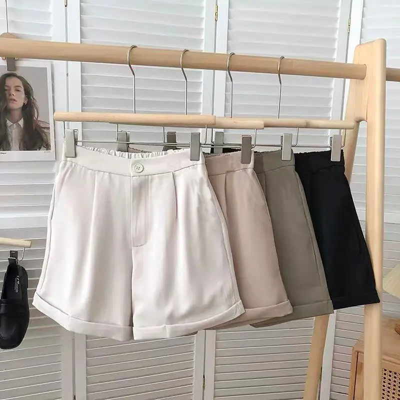 Thời Trang Quần Đùi (Không Túi) Bigsize Vải Cotton Lạnh 50-95Kg Nữ Pants Đen Women - B.1176